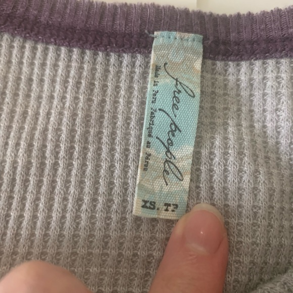 Free People waffle knit colorblock top - Picture 3 of 5